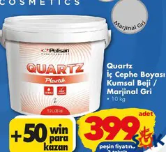POLİSAN QUARTZ  İÇ CEHPE BOYASI KUMSAL BEJİ/MARJİNAL GRİ 10 KG